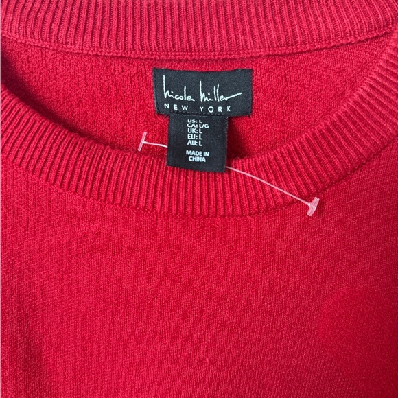 Nicole Miller Vibrant Red Heart Sweater - Picture 2 of 5